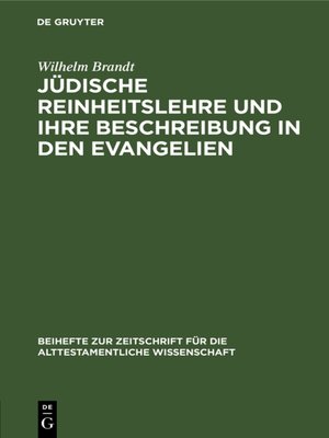 cover image of Jüdische Reinheitslehre und ihre Beschreibung in den Evangelien